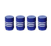 Marcraft Blue & Silver Metal Pattern Tyre Wheel Alloy Valve Caps Dust Caps (4 Pack) Universal for Cars, SUVs, Bicycles, Motorcycles, Trucks | Rubber Airtight Seal | Aluminium Alloy | Screw-On