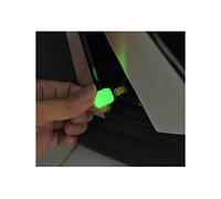 Marcraft Fluorescent Green, Glowing, Glow In The Dark Plastic Tyre Wheel Valve Caps Dust Caps (4 Pack) Universal for Cars, SUVs, Bicycles, Motorcycles, Trucks | Hex Shape | Screw-On