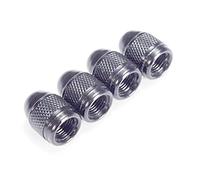 Marcraft Gun Metal Grey Bullet Tyre Wheel Alloy Valve Caps Dust Caps (4 Pack) Universal for Cars, SUVs, Bicycles, Motorcycles, Trucks | Rubber Airtight Seal | Aluminium Alloy | Screw-On