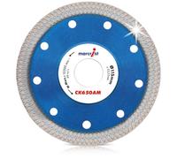 Marcrist CK650AM Diamond Tile Cutting Disc 115mm x 22.23mm | Ultra-Thin X-Tooth Continuous Rim Diamond Cutting Disc for Angle Grinder - Porcelain & Hard Tile - Dry Cutting (5307R)