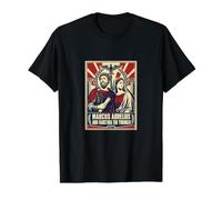 Marcus Aurelius and Faustina The Younger Stoic Rome Value Graphic T-Shirt, Men, Black, S