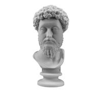 Marcus Aurelius Bust - Handmade Cast Marble Statue, Roman Emperor & Stoic Philosopher, Museum-Quality Sculpture, 9.85 in
