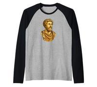 Marcus Aurelius Bust Plain Raglan Baseball Tee