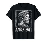 Marcus Aurelius Love of Fate Roman Stoicism Stoic Philosophy Value Graphic T-Shirt, Men, Black, L