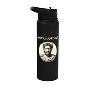 Marcus Aurelius Roman Emperor Stoic Philosopher Stainless Steel Insulated Water Bottle
