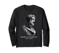 Marcus Aurelius Statue Bust Stoic Emperor Roman Philosophy Long Sleeve T-Shirt