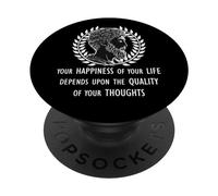 Marcus Aurelius Stoic Philosopher Stoicism Happiness Quote PopSockets Swappable PopGrip