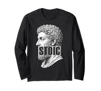 Marcus Aurelius Stoic Philosophy Barcode Philosopher Long Sleeve T-Shirt