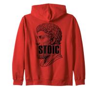 Marcus Aurelius Stoic Philosophy Barcode Philosopher Zip Hoodie