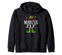MARCUS Elf Xmas Funny Men's Family Matching Christmas MARCUS Zip Hoodie