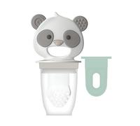 Marcus & Marcus 3 in 1 Baby Food Fruit Feeder | Teether | Popsicle Mould | Silicone Pouches Fresh Food | Sel Feeding for Babies | 4 Months+ (Grey Panda)