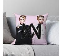 Marcus & Martinus M&M Square Pillowcase Polyester Linen Velvet Creative Zip Decor Throw Pillow Case Car Cushion Cover