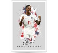 Marcus Rashford Barcelona Signed Photo Poster A4/A3 Print Picture Display Framed Autograph Memorabilia for Football Fans Gift England (England Grey, A4 Poster Only)