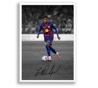 Marcus Rashford Barcelona Signed Photo Poster Print Picture Display Framed Autograph Memorabilia for Football Fans Gift Barca England (A4 poster Only B+W)