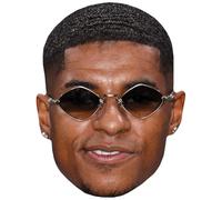 Marcus Rashford (Glasses) Celebrity Mask, Flat Card Face, Fancy Dress Mask