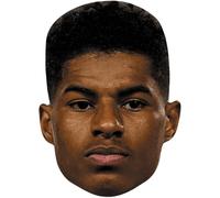 Marcus Rashford (Stubble) Celebrity Mask, Flat Card Face, Fancy Dress Mask