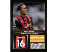 Marcus Tavernier Printed Signed Poster - AFC Bournemouth & England Midfielder Tribute Wall Art with Jersey - Premier League Football Memorabilia for Fans & Collectors, A4 Poster Print (297x210mm)