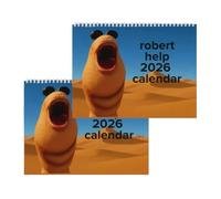 Marcus the Worm 2026 Wall Calendar - 14x11.5 Inch Humorous Meme Design Featuring VR Chat 'Robert Help' Internet Joke, 12-Month Hanging Planner for Gamers & Meme Enthusiasts