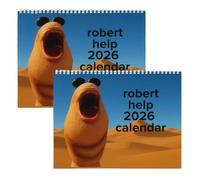 Marcus the Worm 2026 Wall Calendar-Funny VR Chat Meme Gift, “Robert Help” Internet Joke Calendar, Robert The Worm Hanging Wall Calendar, 12-Month 2026 Planner for Gamers & Meme Fans, 14*11.5 in (2pcs)