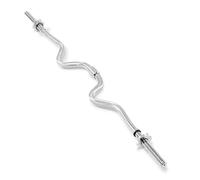 Marcy 2-Piece Threaded Super Curl Bar with Chrome Spin Lock Collars Free Weights Accessories for Home Gym SCB-248