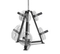 MARCY 6-Peg Olympic Weight Plate Tree and Vertical bar Holder Storage Rack Organizer for Home Gym PT-5757, Black