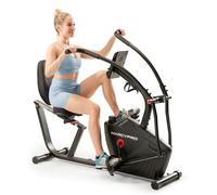 Marcy Dual Action Cross Training Recumbent Exercise Bike with Arm Exercisers, Gym Equipment for Work from Home Fitness, Black JX-7301