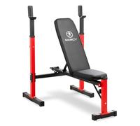 Marcy Foldable Deluxe Standard Weight Bench with Adjustable Back and Bar Catch, Personal Home Gym for Strength Training, Weightlifting MWB-5511