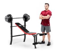 Marcy Pro PM-2084 Standard Weight Bench with 45kg Vinyl-Coated Weight Set