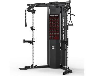 Marcy SM-6500 Home Gym Functional Trainer with Dual Adjustable Cable Machine, 68kg Weight Stacks, Squat Rack & Pull Up Bar for Full Body Strength Training
