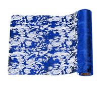 Mardatt 1 Roll Glitter Metallic Table Runner, 11in x 30Ft Thin Mesh Sparkle Tablecloths Sparkle Rectangle Runner Roll for Wedding Christmas Party DIY Home Decor(Navy Blue)
