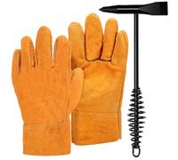 Mardatt 10 Inch Welding Chipping Hammer Coil Spring Handle and 10 Inch Welding Gloves for Removing Slag and Welding Residue