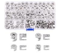 Mardatt 100 Pcs 4 Size Furniture Connecting Cam Lock Assortment Kit, Heavy Duty Locking Cam Fitting Lock Nut Connectors for Cabinet Drawer (11.8*10/14.6*11.5/14.7*13.5/14.5*9.5mm)