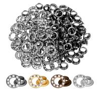 Mardatt 100 Sets 1/4” Rhinestone Eyelet Grommet Kit, Rhinestone Metal Grommet Rhinestone Eyelet Fittings Eyelet Grommets Kit with Washer, Hole Punch for Clothing Shoe DIY Crafts(Black)