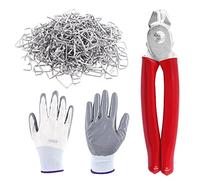 Mardatt 1002 Pcs Galvanized 3/4 Inch D Hog Rings with Straight Hog Ring Pliers, Upholstery Installation Kit for Upholstery, Bungee, Meat & Sausage Casings, Animal Pet Cages, Auto