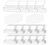 Mardatt 100pcs 3 Inch Clear Plastic Hanging File Tabs with 100pcs White Blank Paper Inserts for Organizing Plastic Hanging Files