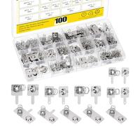 Mardatt 100Pcs Battery Springs AA, Battery Negative and Positive Nickle Plated Conversion Spring Contact Plate for Remote Control Battery Charger