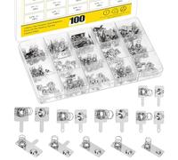 Mardatt 100Pcs Battery Springs AAA, Battery Negative and Positive Nickle Plated Conversion Spring Contact Plate for Remote Control Battery Charger