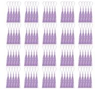 Mardatt 100Pcs Craft Mini Tassels Kit, 13cm/5Inch Light Purple Soft Craft Silky Tassels with Cord Loop Bookmark Tassels Bulk for Craft Making Floss Bookmark Souvenir Key Chain Craft DIY Projects