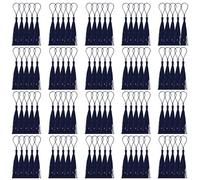 Mardatt 100Pcs Craft Mini Tassels Kit, 13cm/5Inch Navy Blue Soft Craft Silky Tassels with Cord Loop Bookmark Tassels Bulk for Craft Making Floss Bookmark Souvenir Key Chain Craft DIY Projects