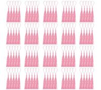Mardatt 100Pcs Craft Mini Tassels Kit, 13cm/5Inch Pink Soft Craft Silky Tassels with Cord Loop Bookmark Tassels Bulk for Craft Making Floss Bookmark Souvenir Key Chain Craft DIY Projects