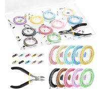 Mardatt 10Pcs 1m/3.28ft Beaded Ball Chain with 100Pcs Connector, 10 Colors Width 2.4mm Small Bulk Bead Chains with Bead Chain Connector for Tag Key Rings DIY Crafts Making