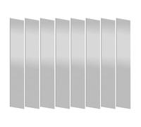 Mardatt 10Pcs 304 Stainless Steel Strips Set, 1" Width x 6" Length 0.005" Thickness Silver Metal Flat Bar Shim Stock Sheet Gap Filler Trim for Wall, Fireplace, Mirror Edging and Craft Decoration