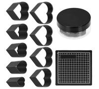 Mardatt 10pcs Leather Hole Punch Tool Kit, Heart Shaped Cutting 15 20 25 30 35 40 45 50 55mm Leather Cutting Dies, Hollow Punch Cutter Craft Tools Kit for Cutting of Handmade DIY Craft