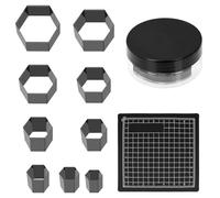 Mardatt 10pcs Leather Hole Punch Tool Kit, Hex Shaped Cutting 15 20 25 30 35 40 45 50 55mm Leather Cutting Dies, Hollow Punch Cutter Craft Tools Kit for Cutting of Handmade DIY Craft