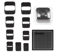 Mardatt 10pcs Leather Hole Punch Tool Kit, Square Shaped Cutting 15 20 25 30 35 40 45 50 55mm Leather Cutting Dies, Hollow Punch Cutter Craft Tools Kit for Cutting of Handmade DIY Craft