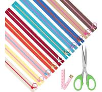 Mardatt 10Pcs Nylon Resin Zipper, 10 Colors Plastic Zippers with Lifting Ring Pull, Sewing Zippers with Soft Ruler, Scissor for DIY Sewing Craft Bag Garment - 30 cm/ 12 Inch