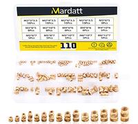 Mardatt 110pcs M2 M3 M4 M5 M6 Brass Inserts Threaded Inserts Brass Knurled Nuts Embedment Nut Heat Set Insert Assortment Kit for 3D Printing Plastic