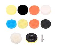 Mardatt 11Pcs 3" Car Foam Polishing Pad Kit Includes Sponge and Wool Wheel Polishing Waxing Pad Set, Suction Cup with M10 Drill Buffer Adapters for Car Polishing Buffing