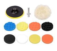 Mardatt 11Pcs 6" Car Foam Polishing Pad Kit Includes Sponge and Wool Wheel Polishing Waxing Pad Set, Suction Cup with M10 Drill Buffer Adapters for Car Polishing Buffing