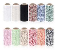 Mardatt 12 Rolls Colourful Bakers Twine Kit, 164 Ft 1.5mm Thick Cotton String for Baking Butchers DIY Crafts Gift Wrapping Christmas Holiday Home Decoration Gardening Cooking(NO.4)